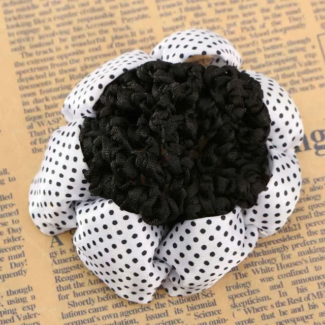 1PC Fashion Girl Women Dot Shiny Bun Cover Snood Ballet Dance Skating Hair Net Crochet Hairband Hair Accessories 2016 New