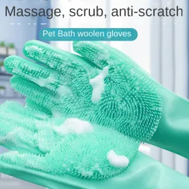 2in1 Pet Grooming Gloves Hair Removal and Massage