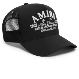 Amiri Arts District Black Trucker Cap