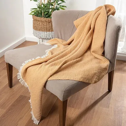 Andhome 80300MST Mustard Throw Blanket