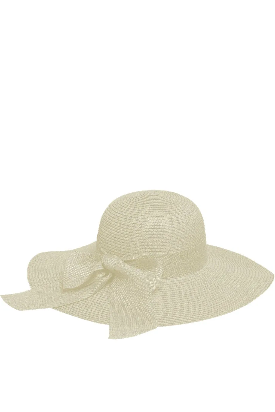 Arleen Ivory Straw Beach Hat with Ribbon