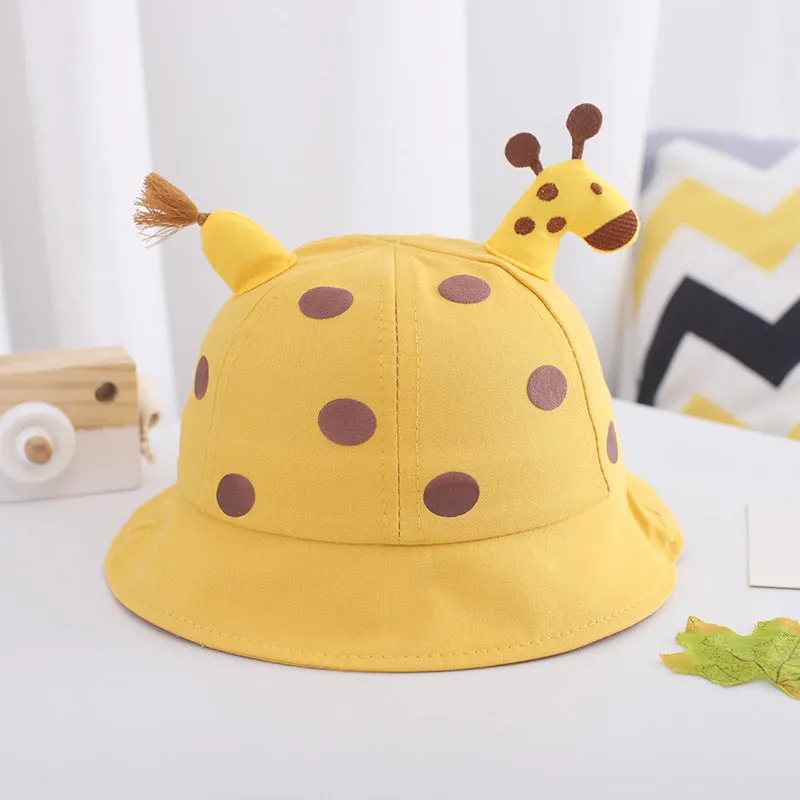 Boys and girls spring autumn children's sun hat cute giraffe doll decorated hat