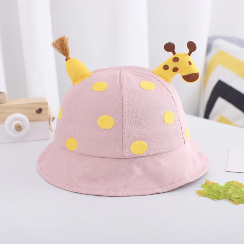 Boys and girls spring autumn children's sun hat cute giraffe doll decorated hat