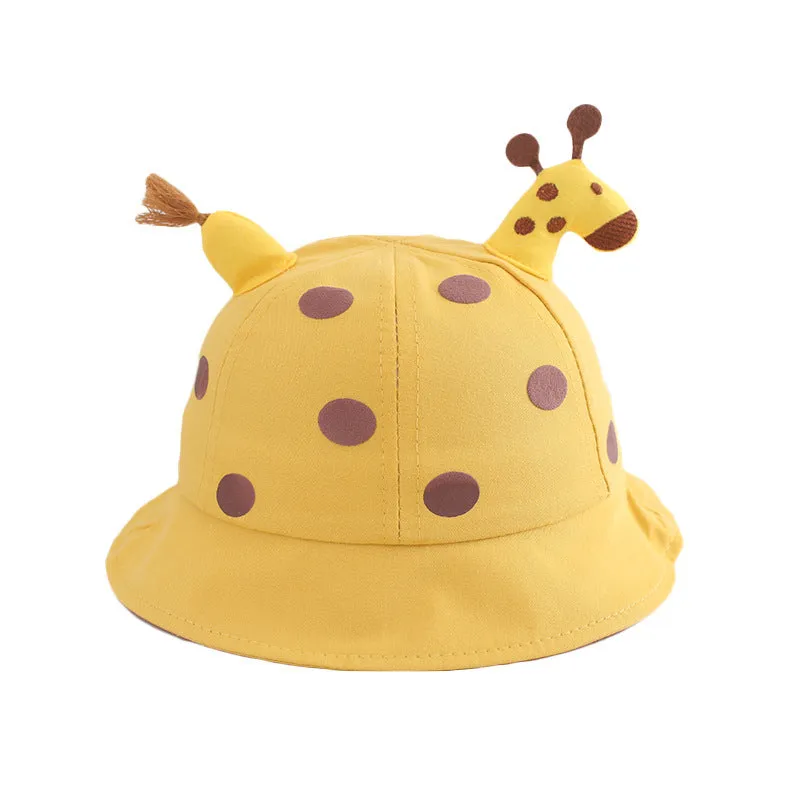 Boys and girls spring autumn children's sun hat cute giraffe doll decorated hat