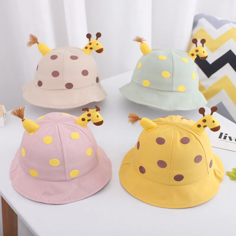 Boys and girls spring autumn children's sun hat cute giraffe doll decorated hat