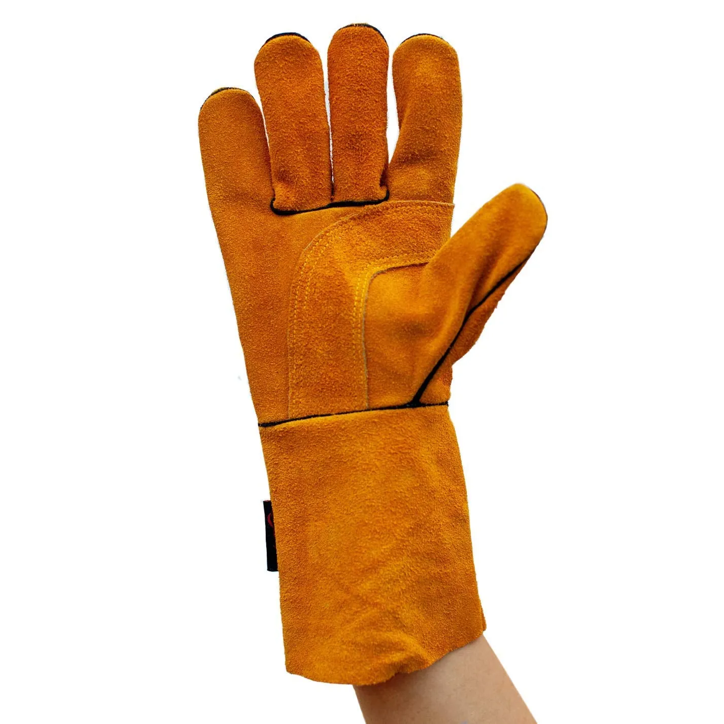 Brown Reinforced Welding Leather Gloves, Heat Resistant - Bison Life