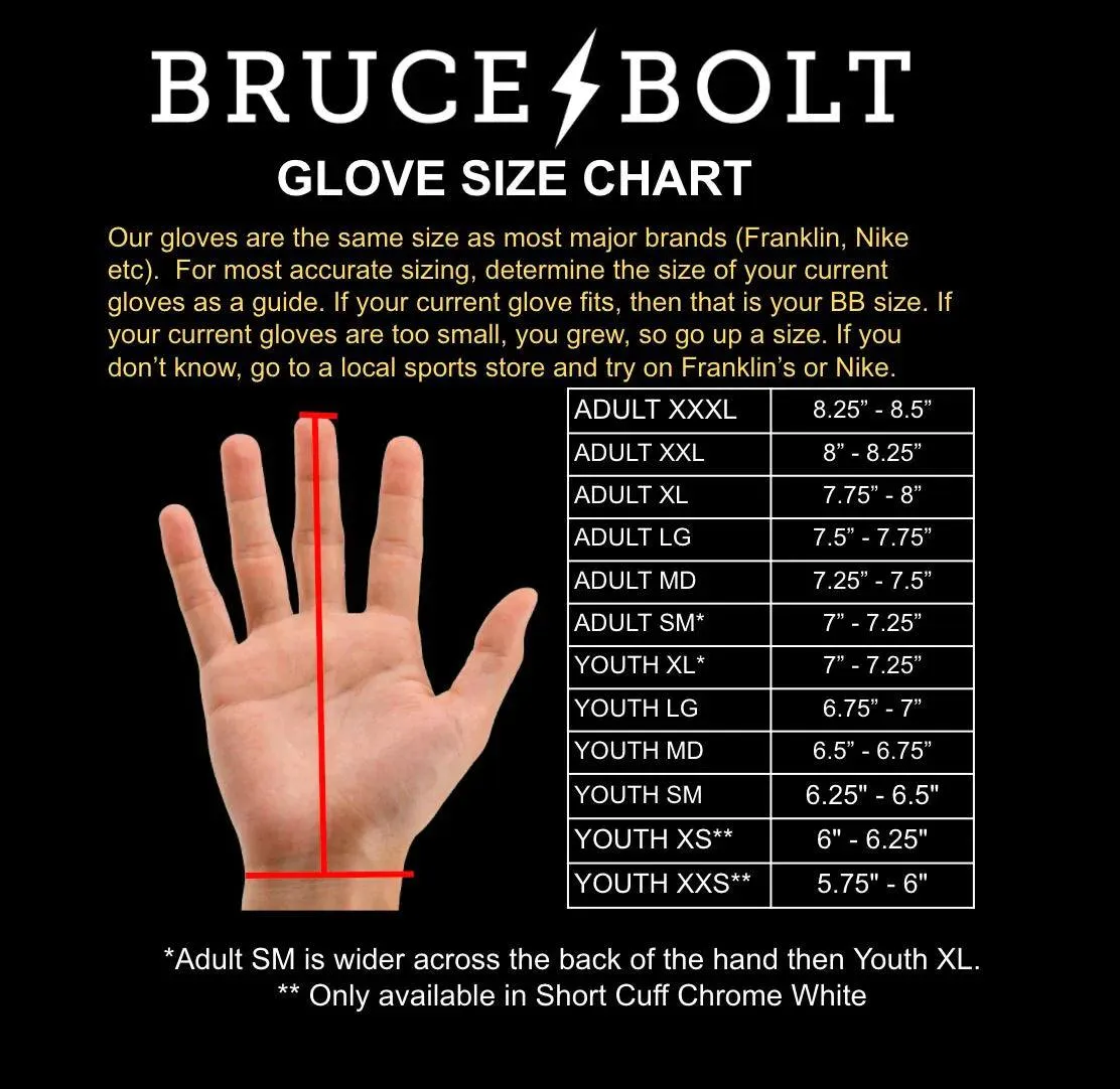 Bruce Bolt PREMIUM PRO Short Cuff Batting Gloves: Orange