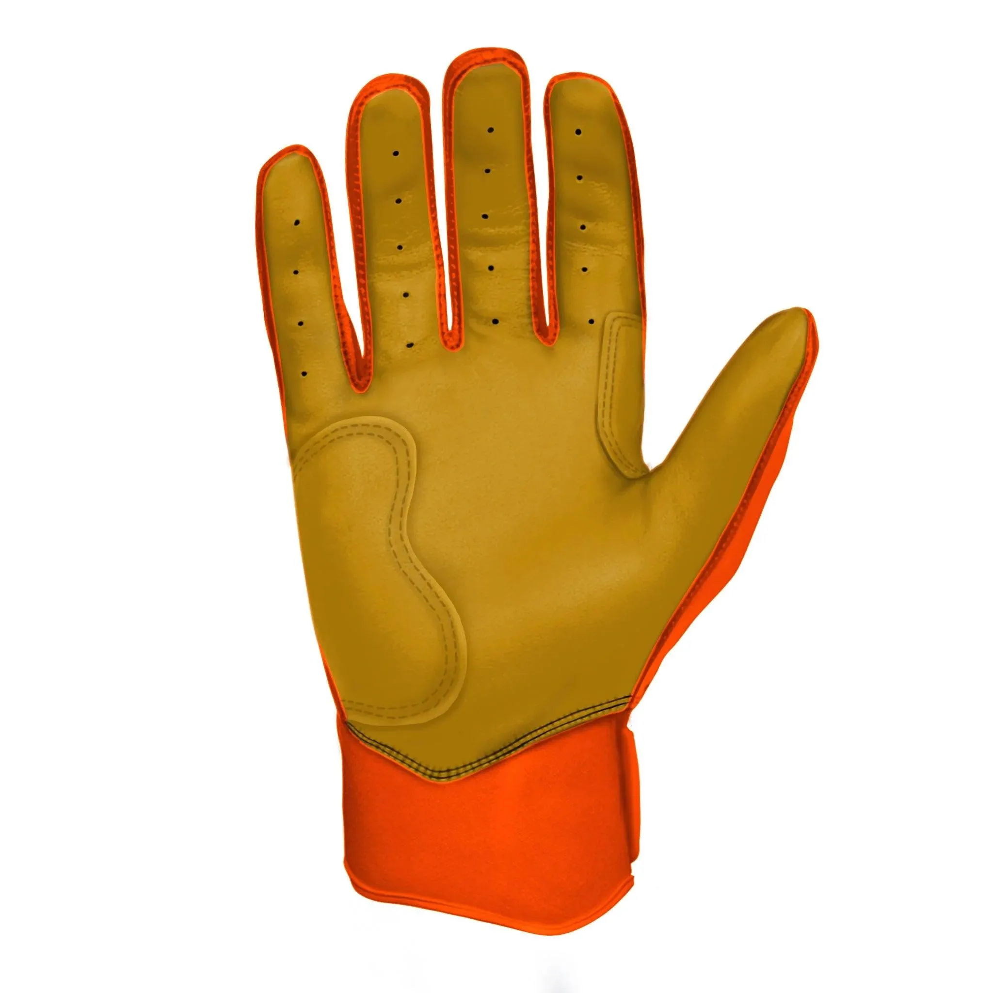 Bruce Bolt PREMIUM PRO Short Cuff Batting Gloves: Orange