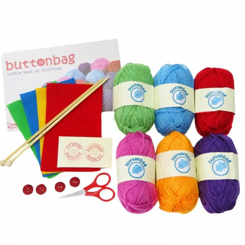 Buttonbag Learn to Knit Suitcase Kit