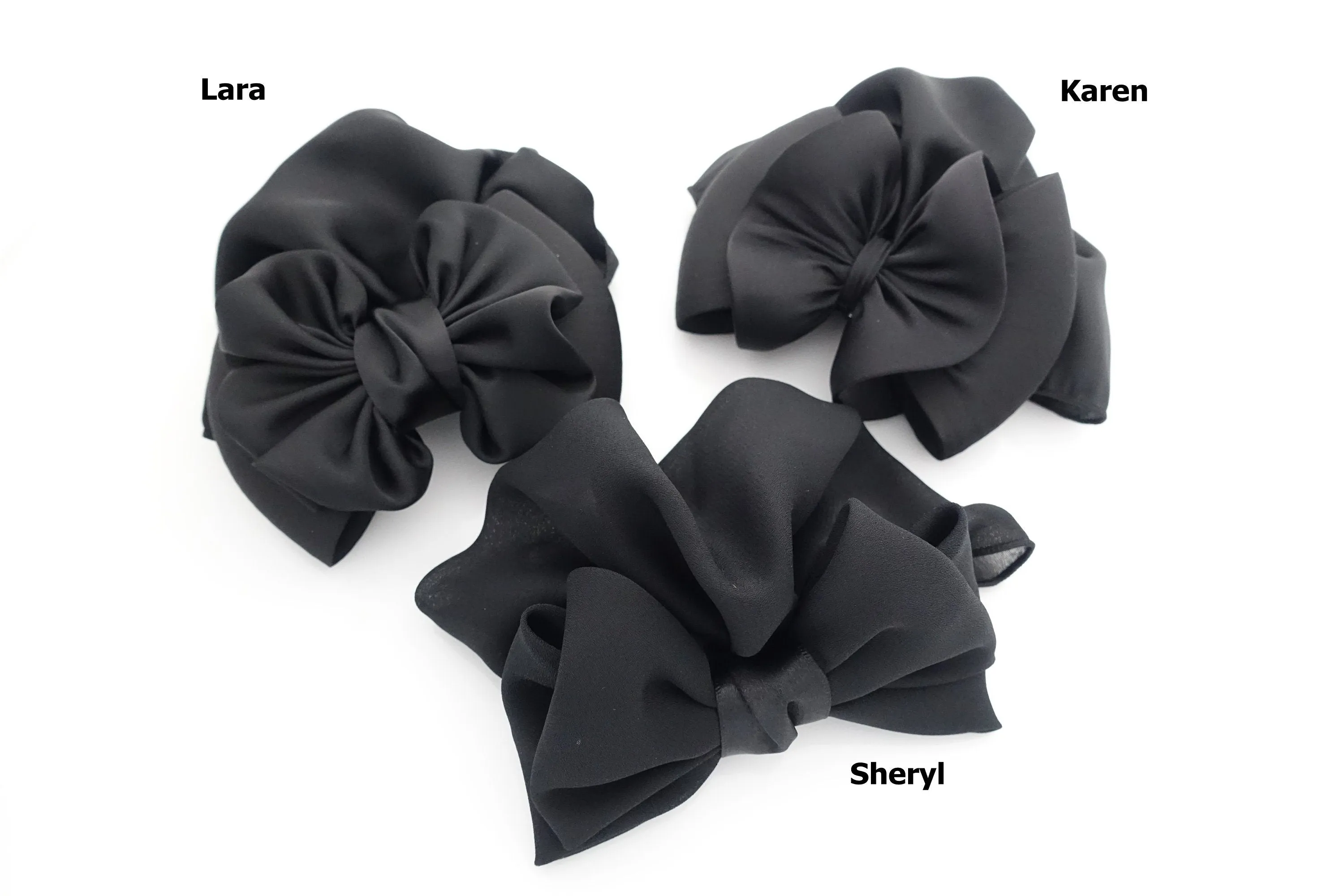 covered snood net professional hair bow french barrette