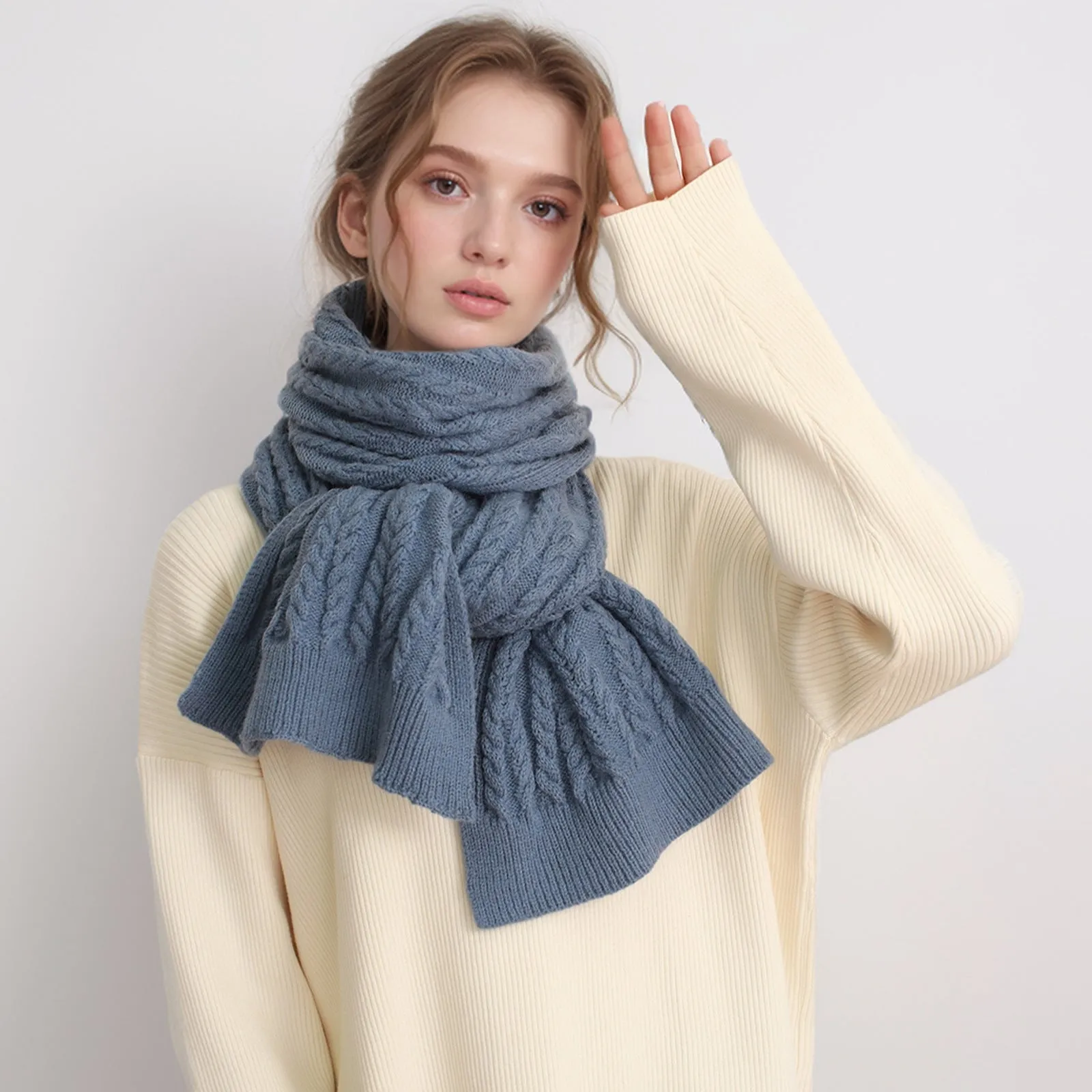 Cozy Warm Stylish Elegant Trendy Thick Modern Soft Comfortable Knitted Scarf