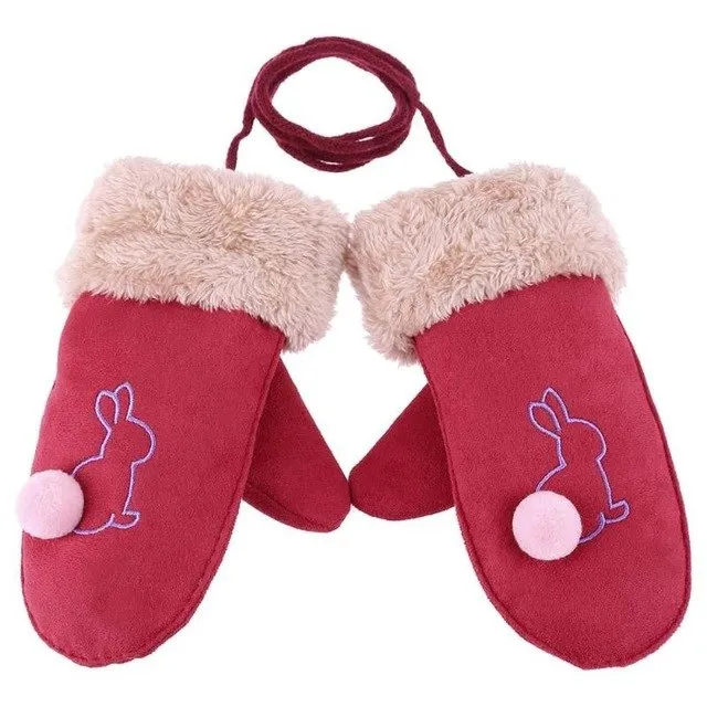 Cute Children Boys Girls Winter Warm Cartoon Tree Snowflake Print Gloves