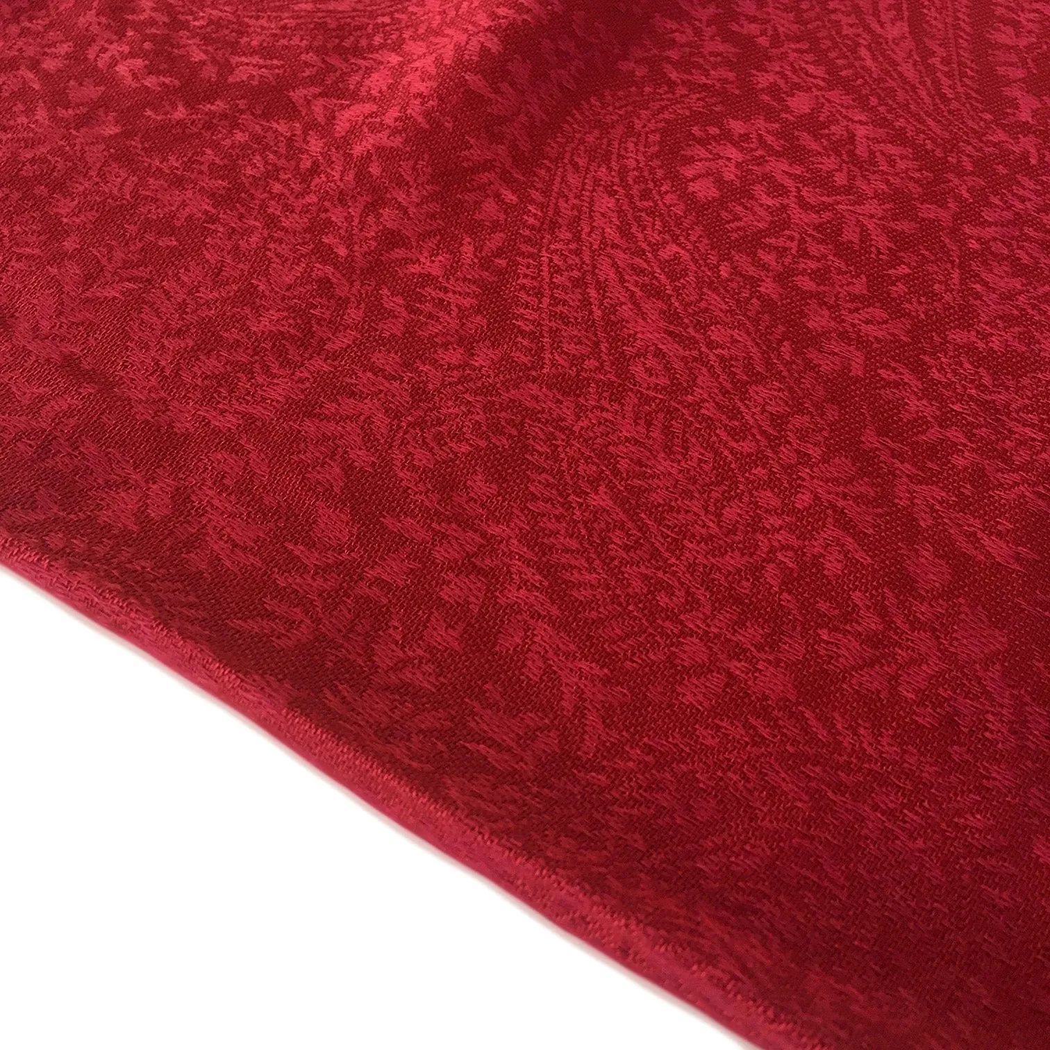 DEEP RED PAISLEY PRINT REVERSIBLE PASHMINA SHAWL SCARF