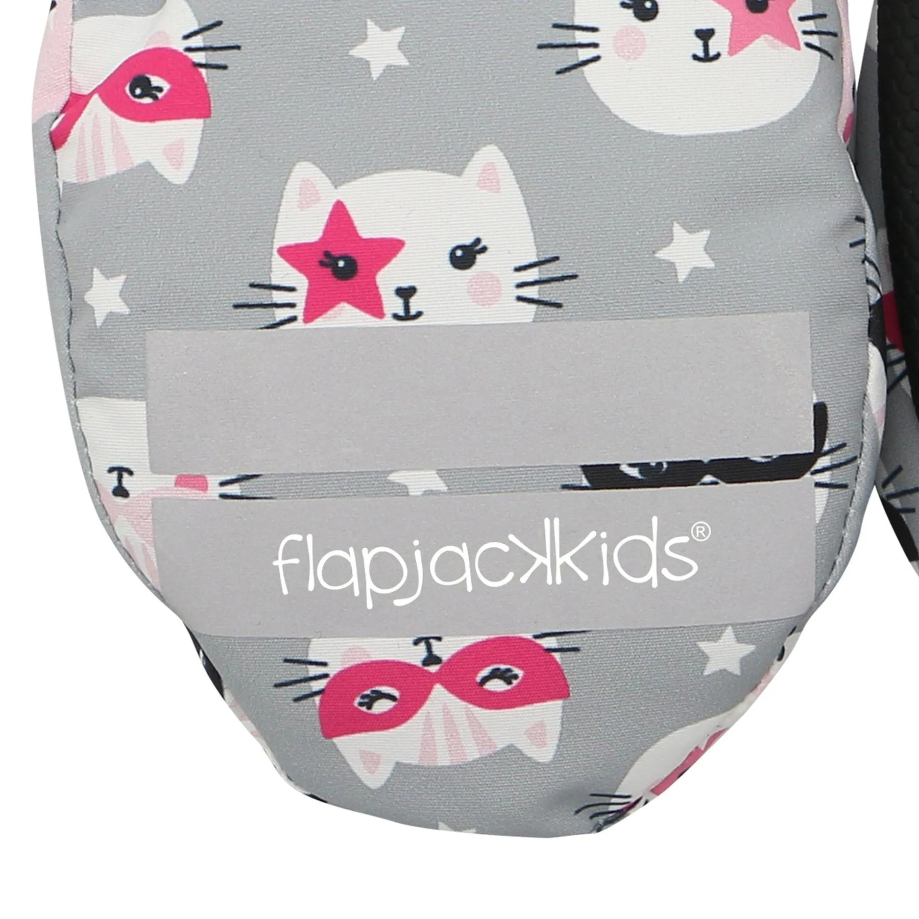 Flapjack Kids Water Repellent Ski Mittens Cat Grey