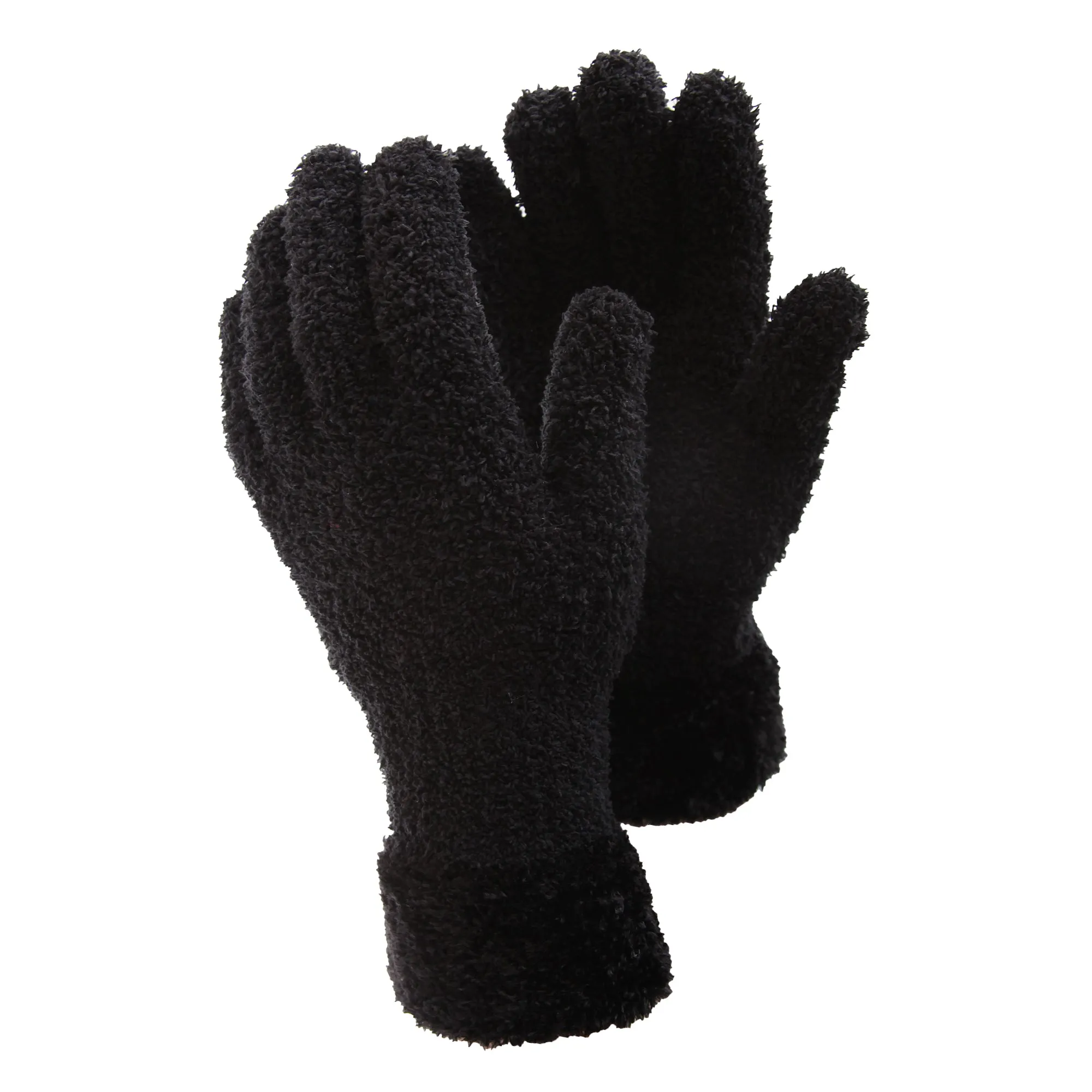 FLOSO Ladies/Womens Fluffy Extra Soft Winter Gloves With Patterned Cuff