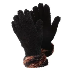 FLOSO Ladies/Womens Fluffy Extra Soft Winter Gloves With Patterned Cuff