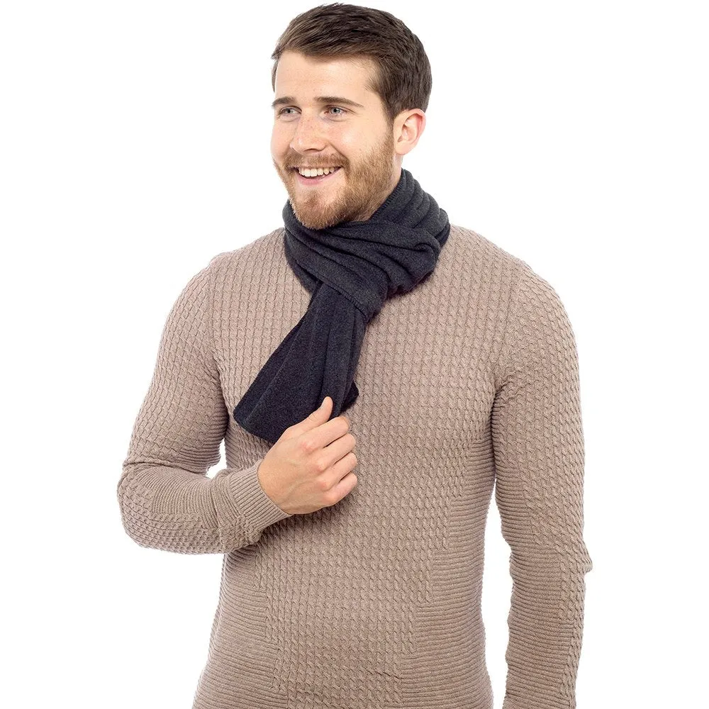 FLOSO Mens Plain Thermal Polar Fleece Winter/Ski Scarf