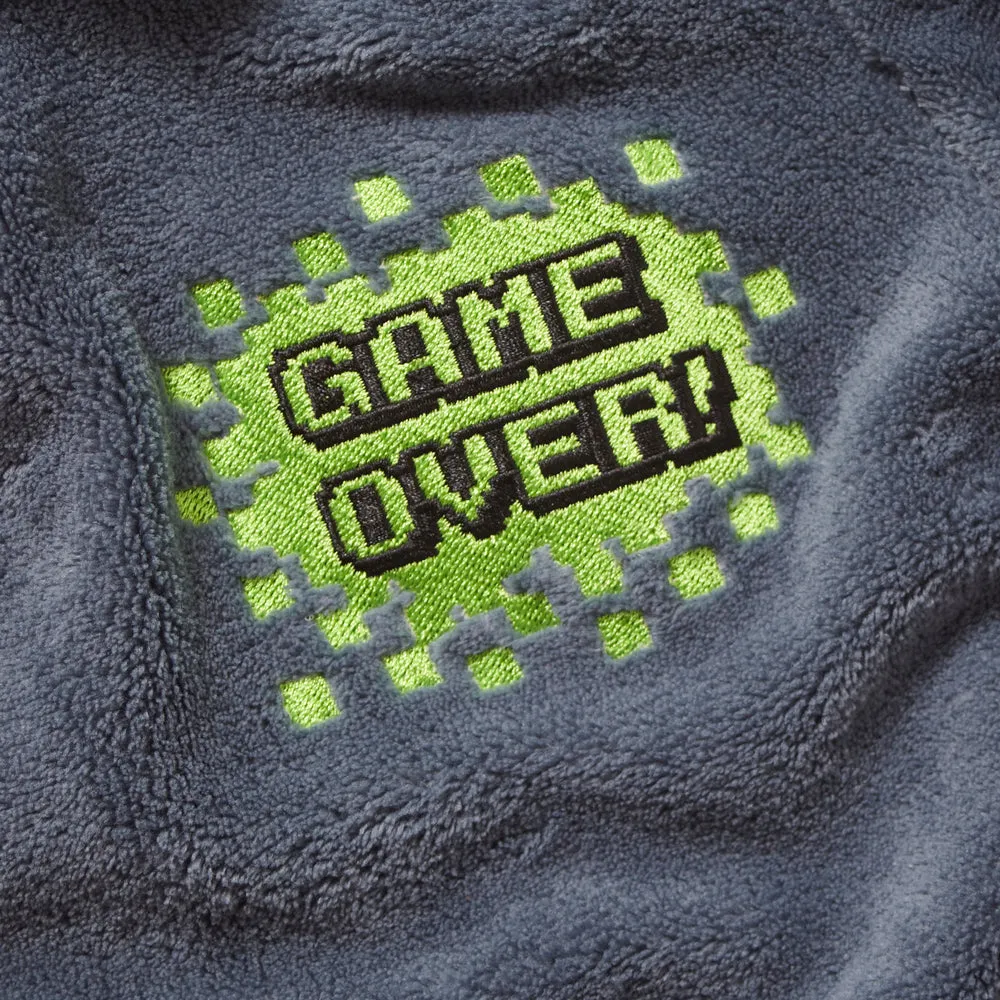 Game Over! Dark Grey & Green Icon Dressing Gown