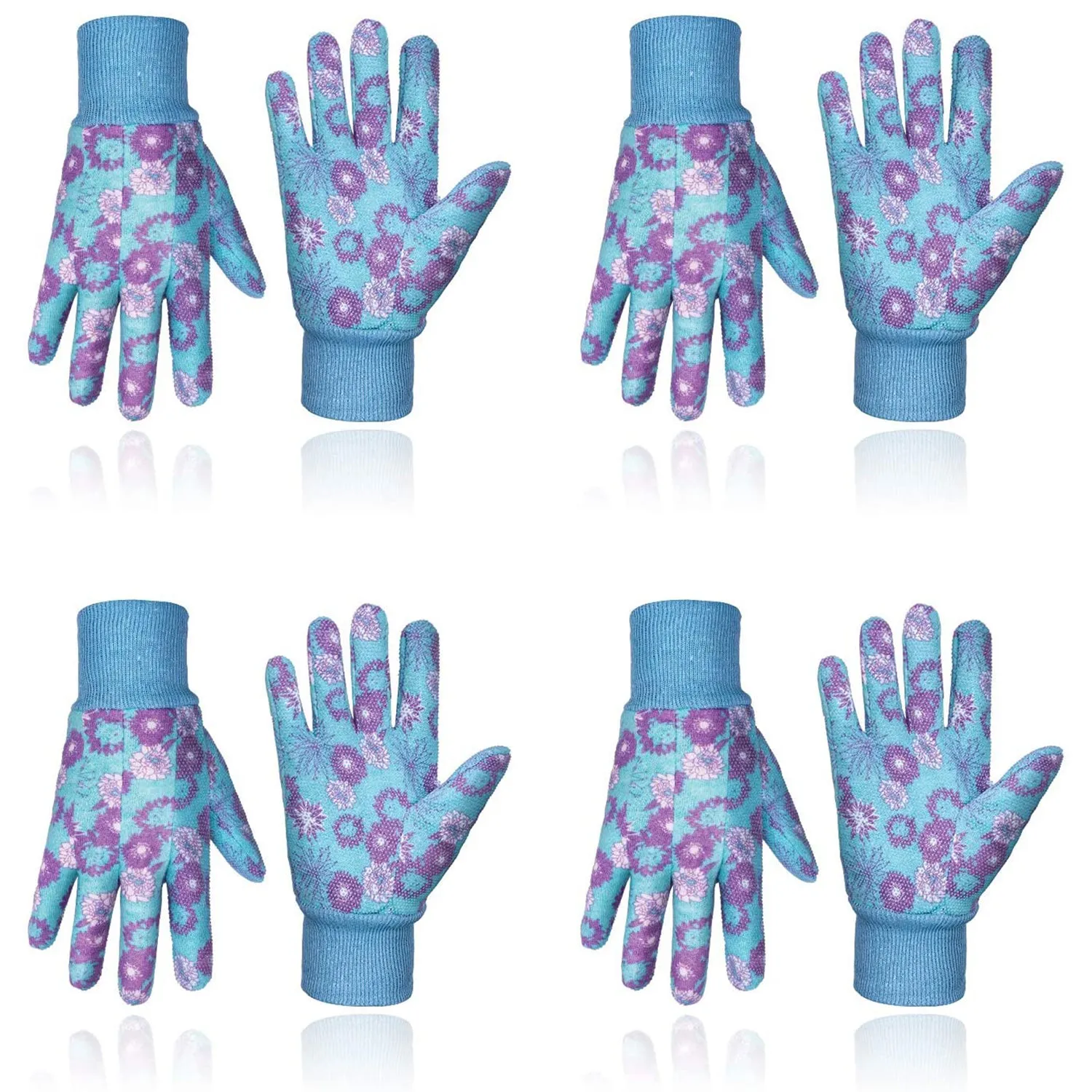 Handlandy Women Gardening Gloves Cotton Jersey PVC Floral Yard 5092（12/24 Pairs）