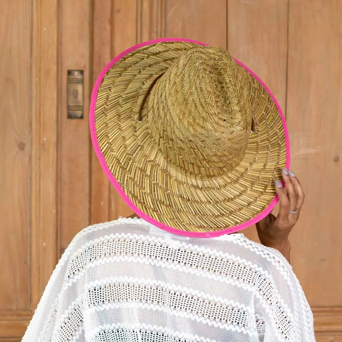 Hot Pink Tan Havana Sun Hat