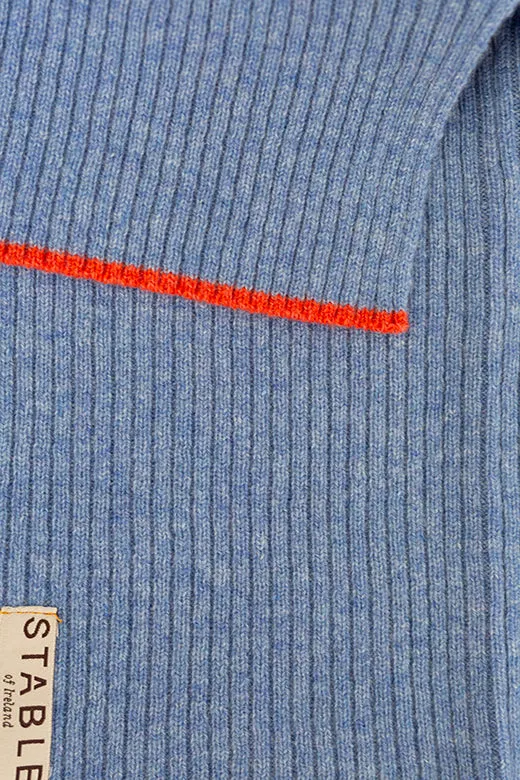 Light Denim Blue Trim Cashmere Snug