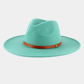 Light Teal Blue Panama Fedora Hat