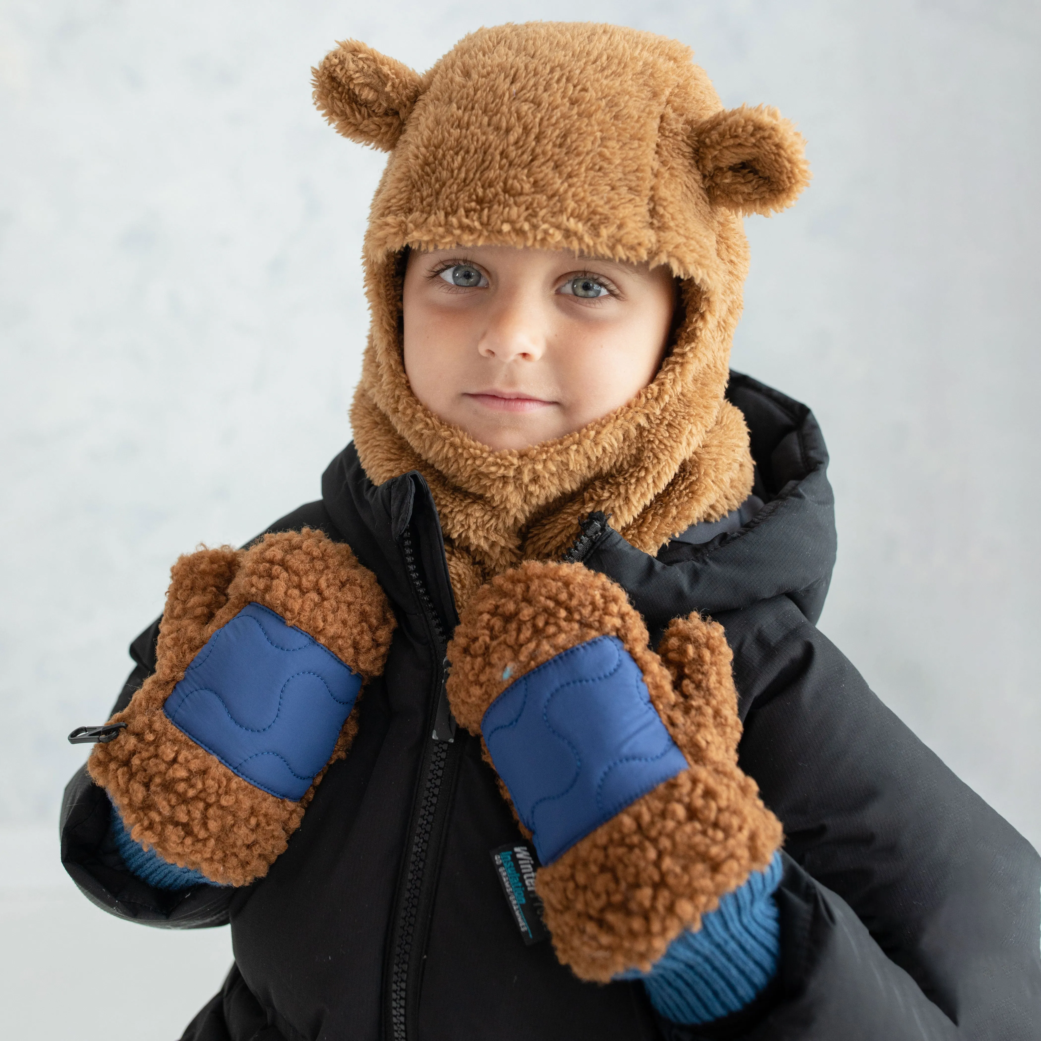 Little Boy's Camel Sherpa Mittens