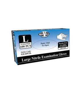 MaxValu Blue Powder Free Nitrile Gloves (100 Per Box) - 10 Box