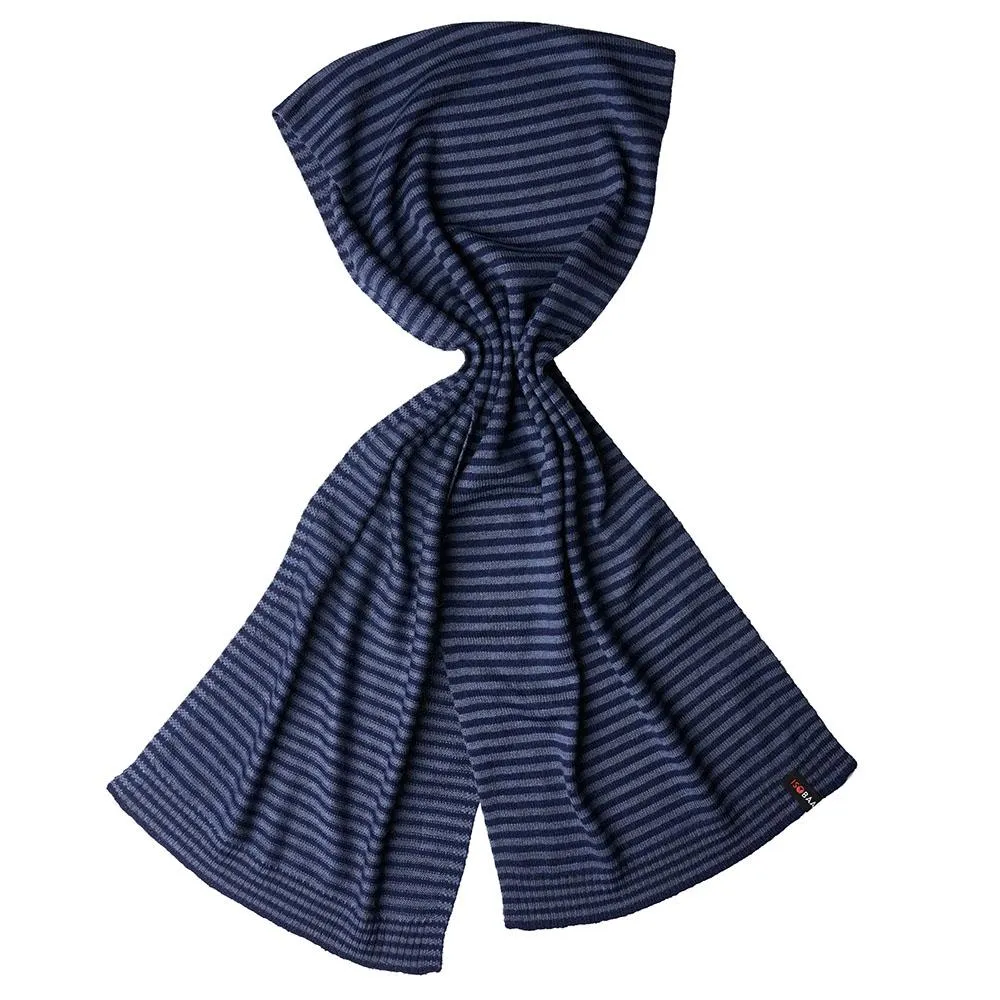 Merino Mini Stripe Scarf (Navy/Denim)