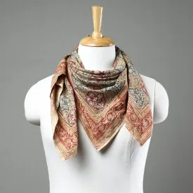 Multicolor - Pedana Kalamkari Block Printed Natural Dyed Cotton Scarf 95