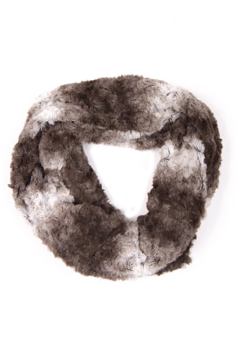 Ombre Rose Textured Soft Faux Fur Snood