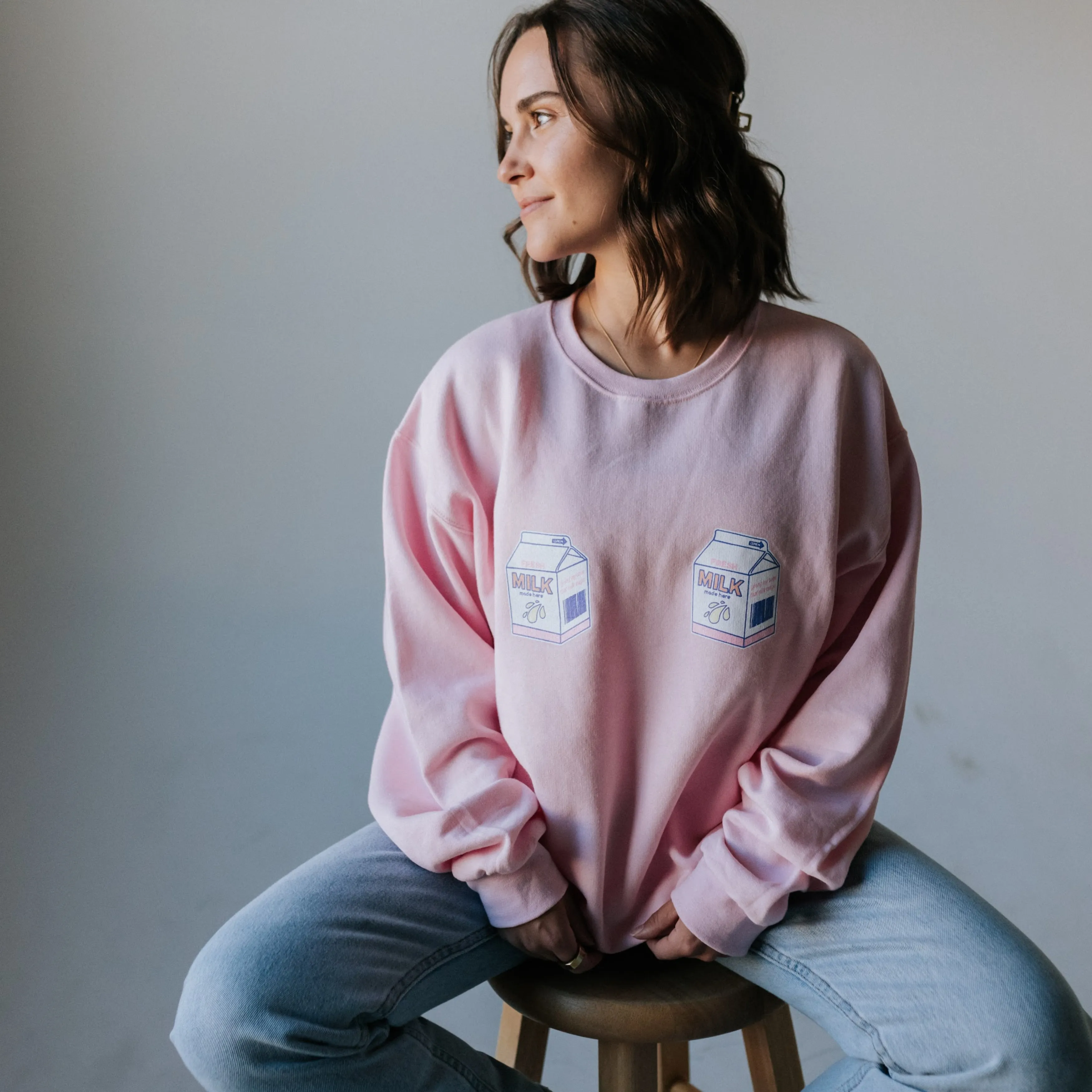 Pink Milk Carton Sweatshirt