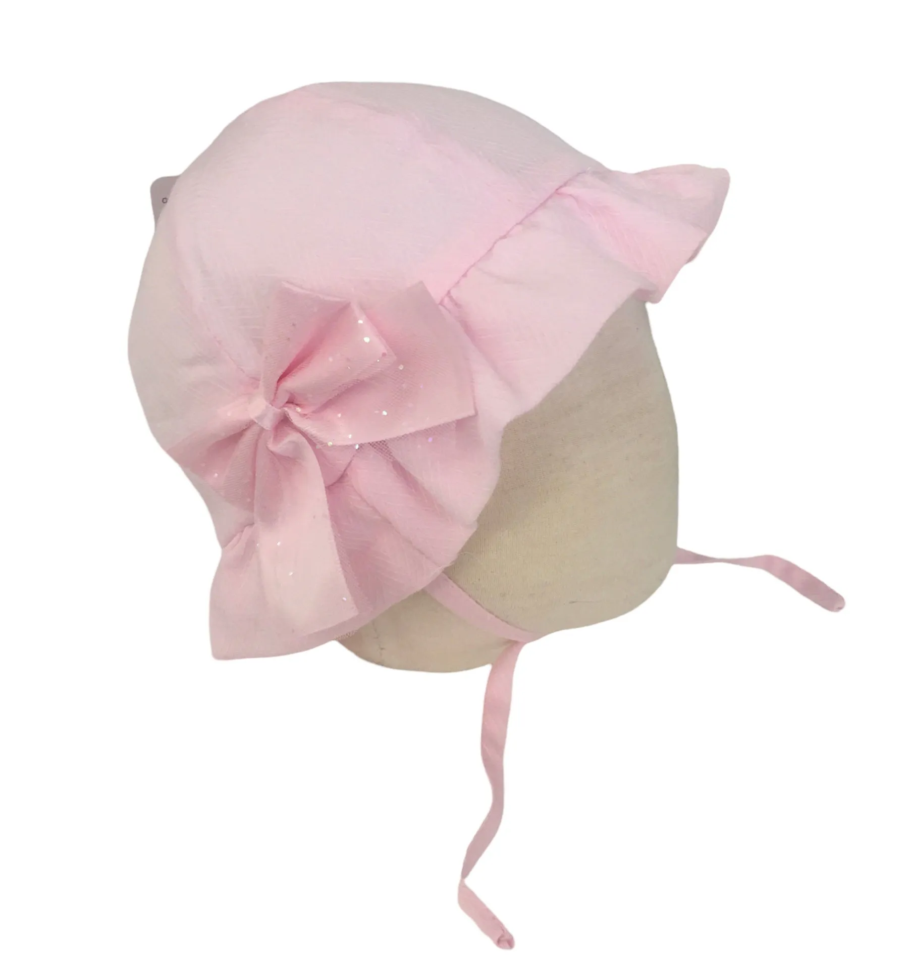 Pink sun hat with bow