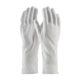 PIP CleanTeam 97-500/14 14 Inch Premium Cotton Lisle Inspection Gloves, White, 1 Dozen