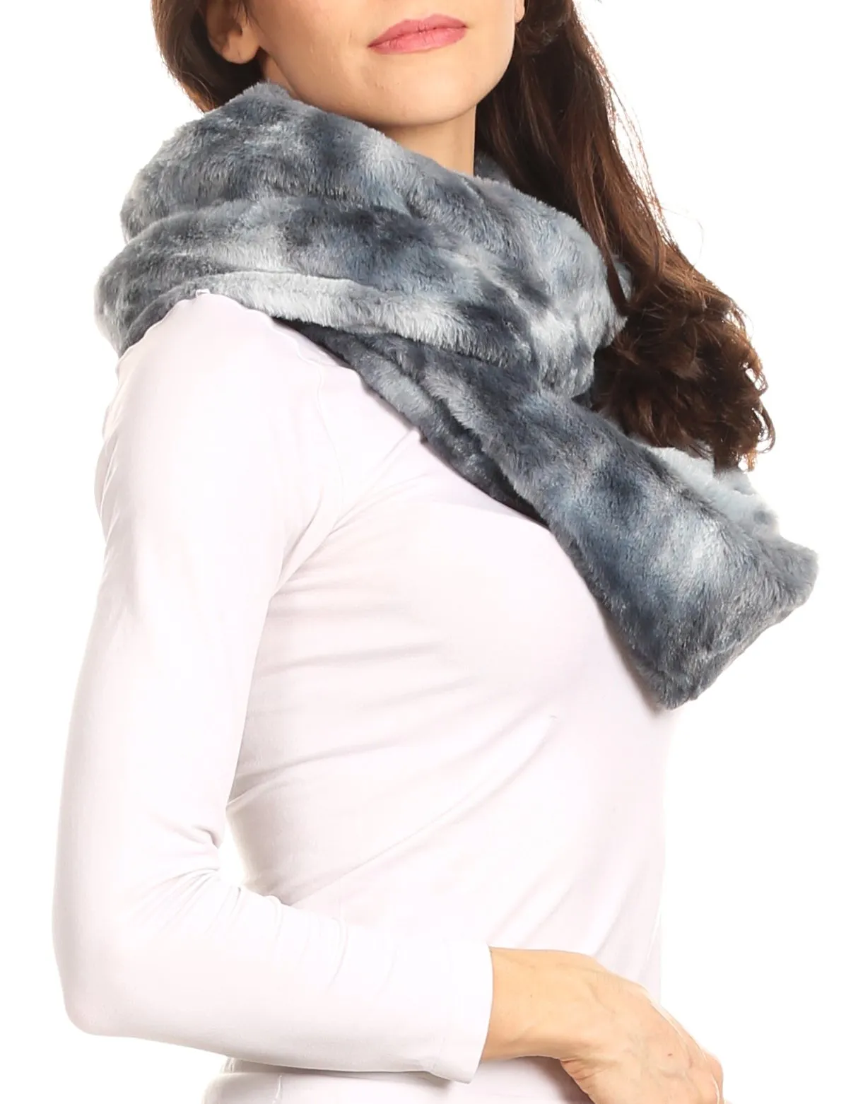 Sakkas Abir Soft Furry Reversible Short Twist Wrap Around Infinity Scarf