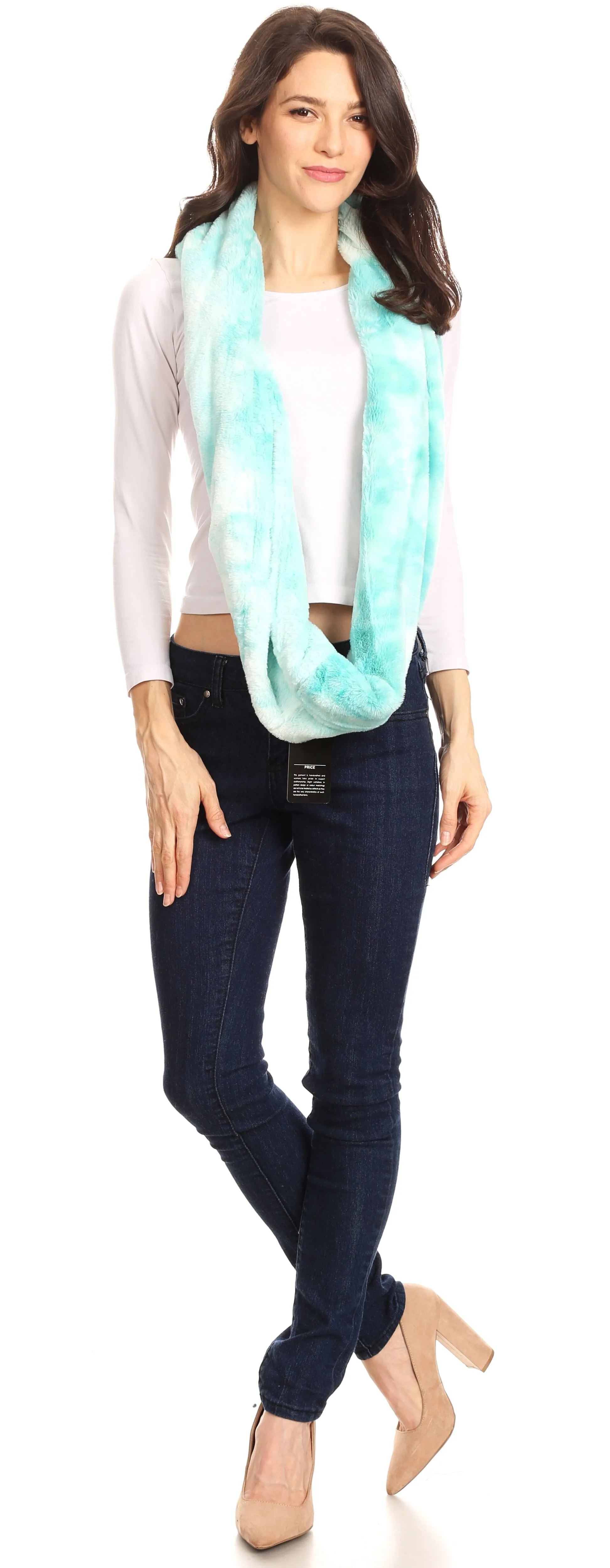 Sakkas Abir Soft Furry Reversible Short Twist Wrap Around Infinity Scarf