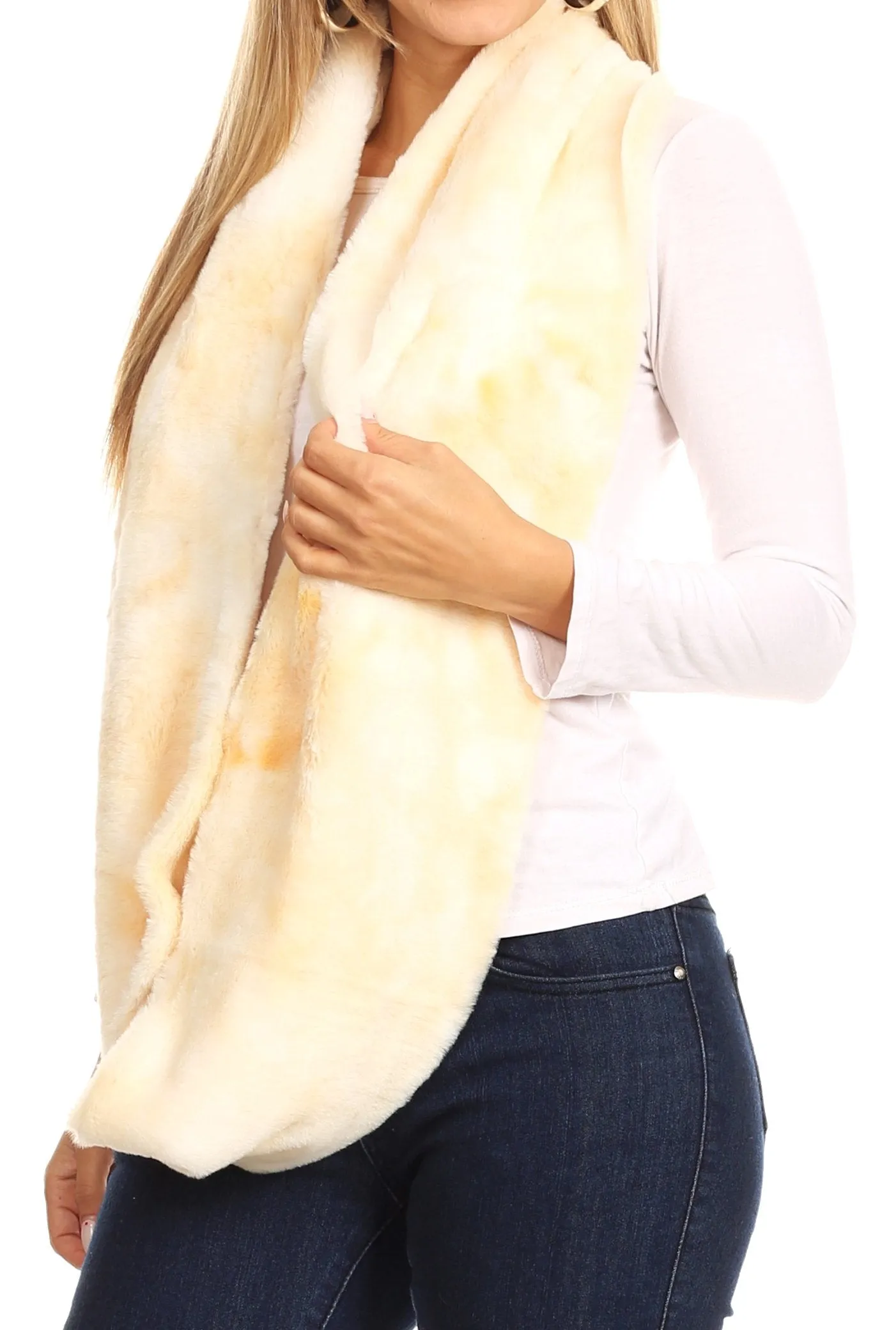 Sakkas Abir Soft Furry Reversible Short Twist Wrap Around Infinity Scarf