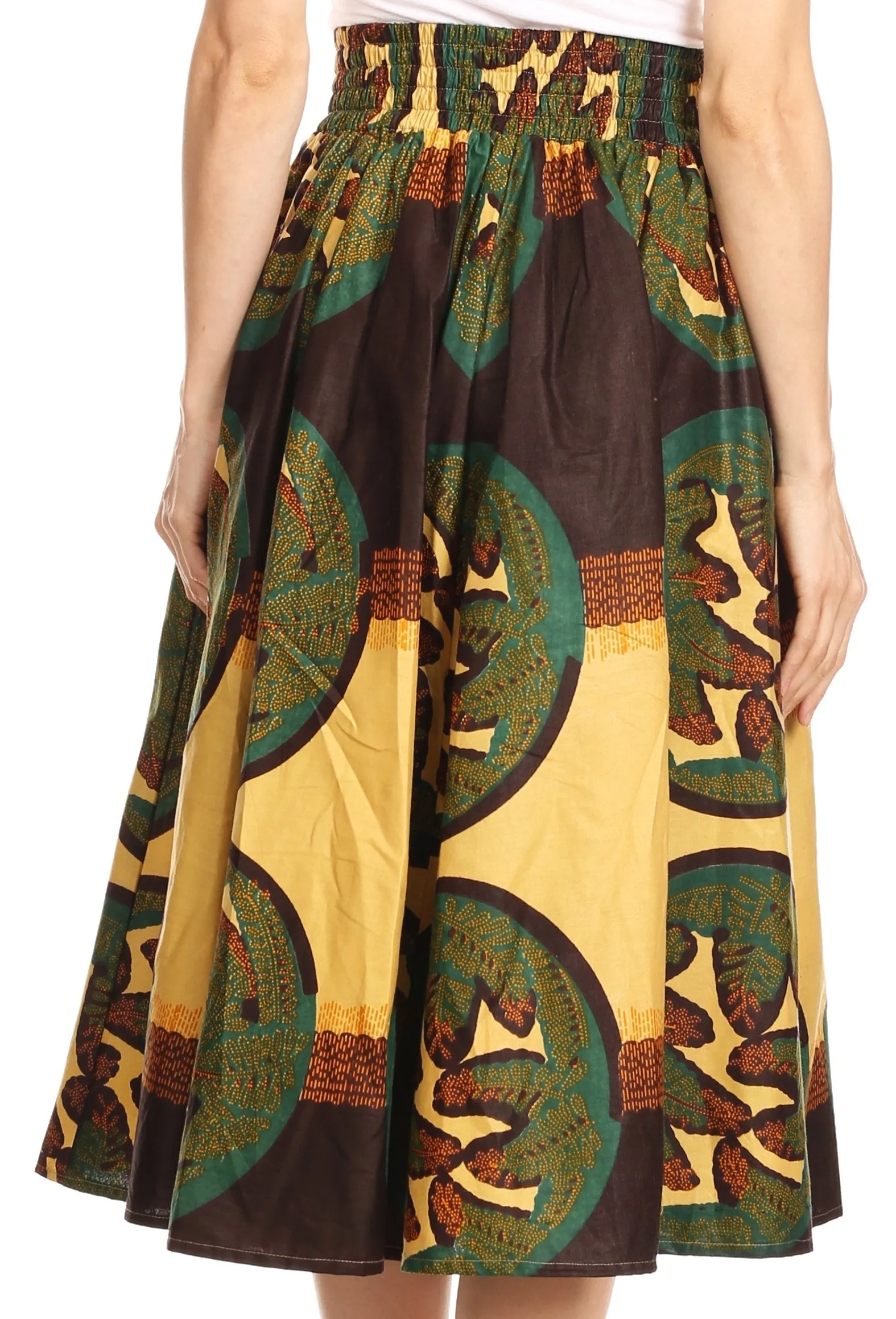 Sakkas African Dutch Ankara Wax Print Full Circle Skirt