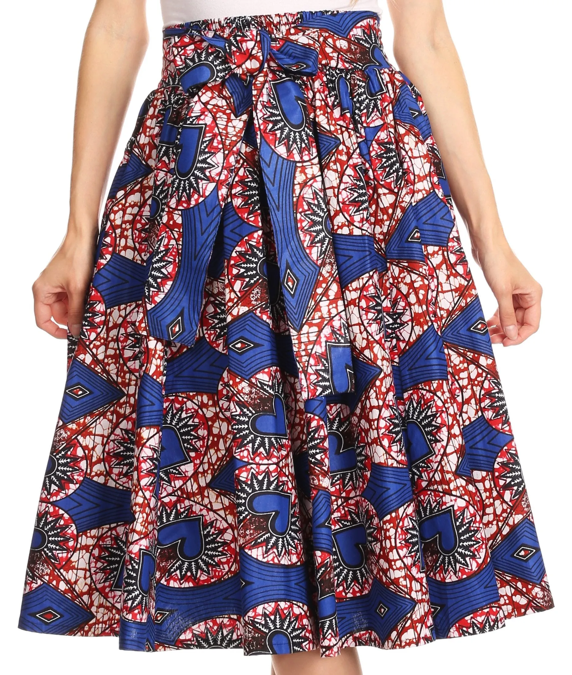 Sakkas African Dutch Ankara Wax Print Full Circle Skirt