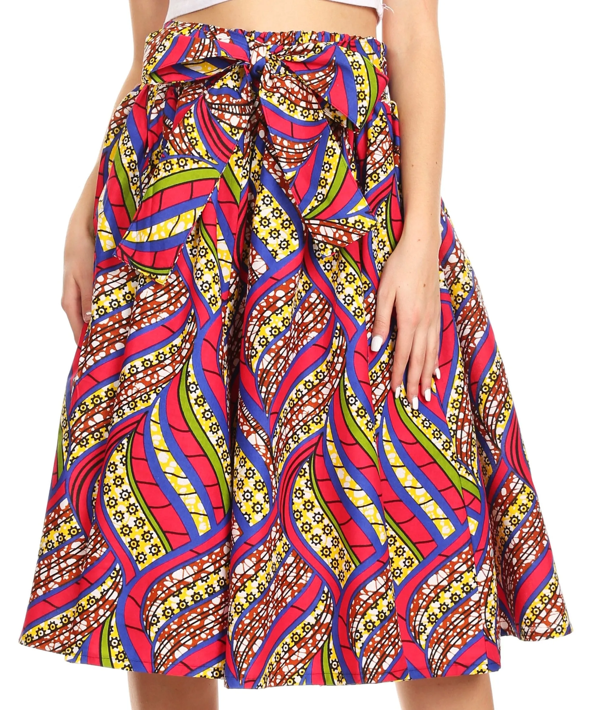 Sakkas African Dutch Ankara Wax Print Full Circle Skirt