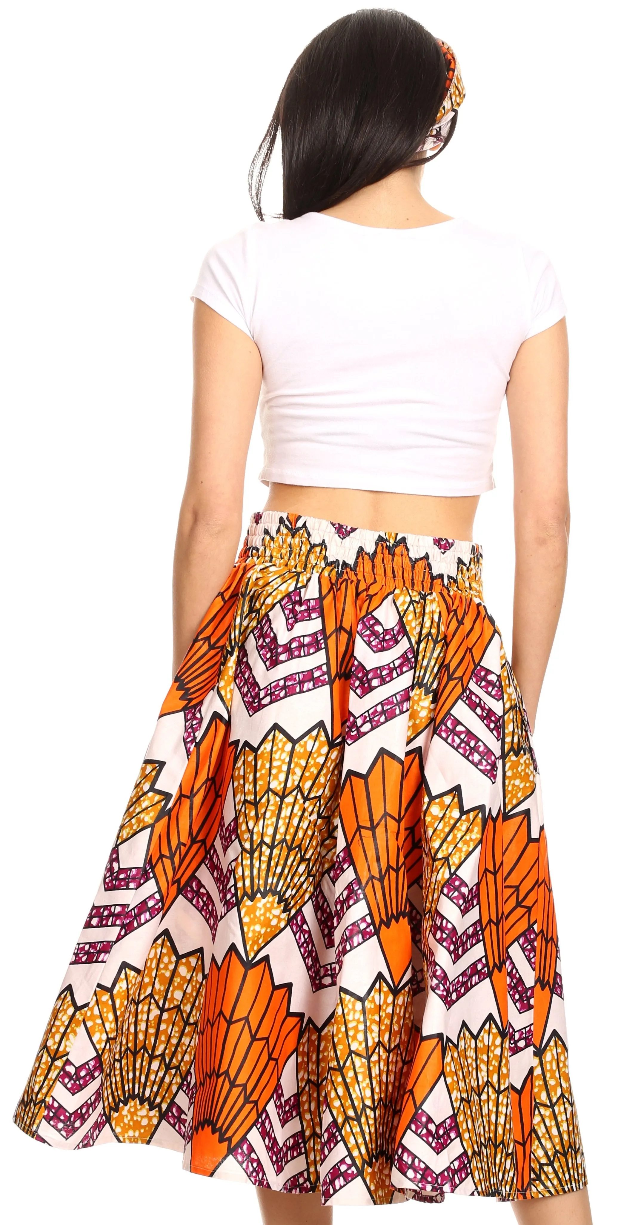 Sakkas African Dutch Ankara Wax Print Full Circle Skirt