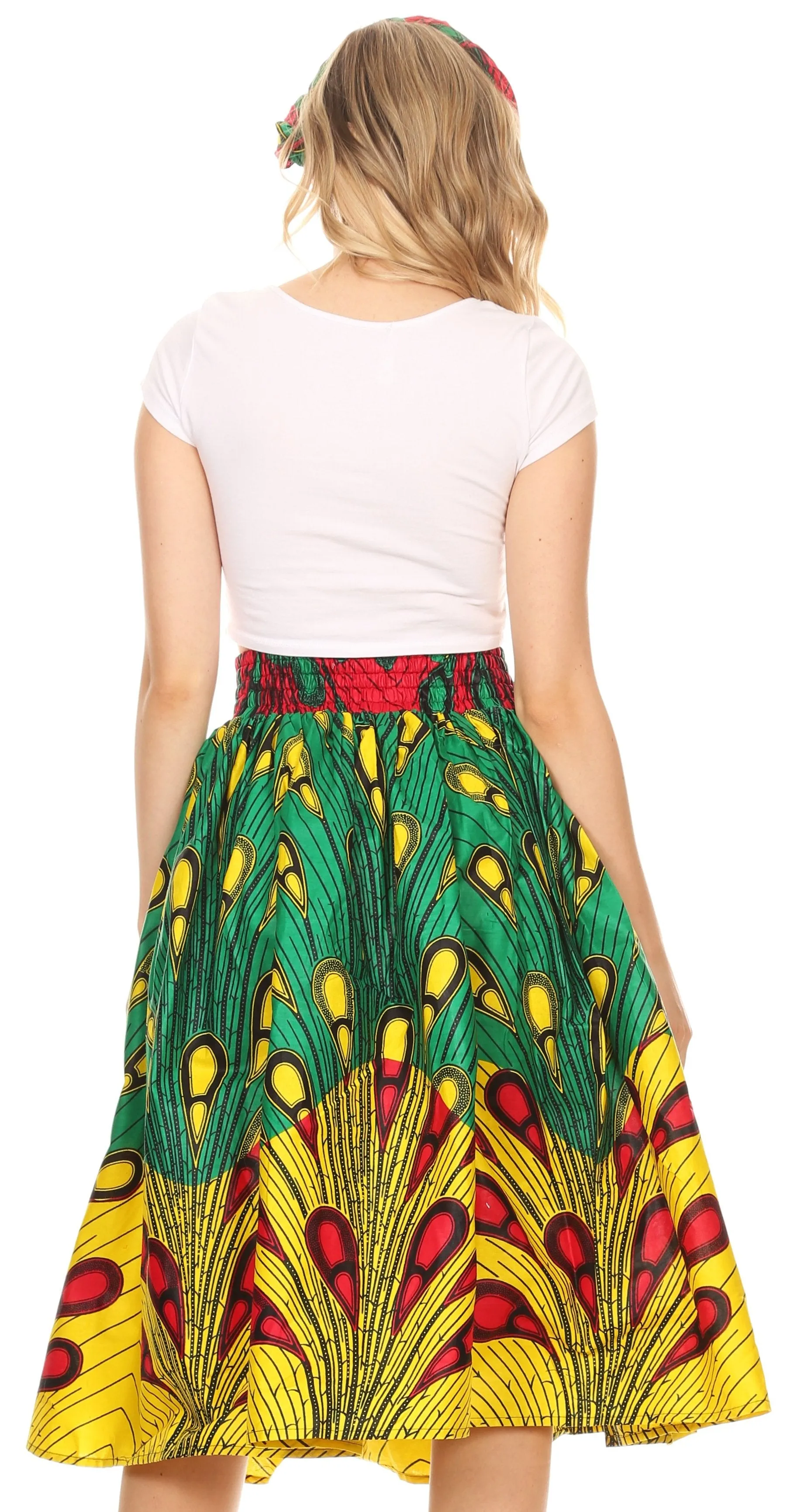 Sakkas African Dutch Ankara Wax Print Full Circle Skirt