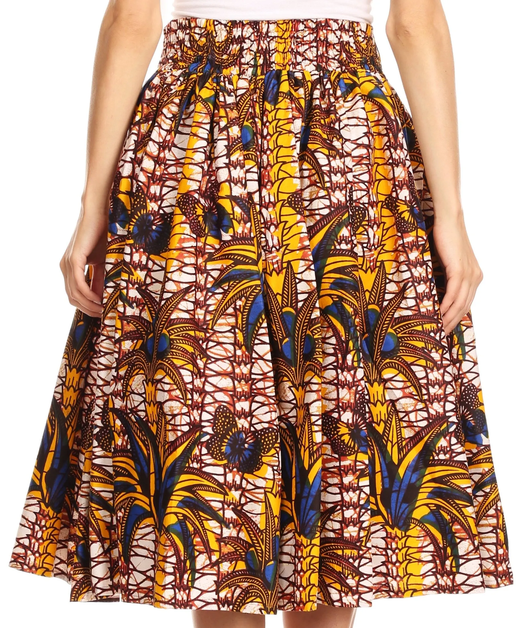 Sakkas African Dutch Ankara Wax Print Full Circle Skirt