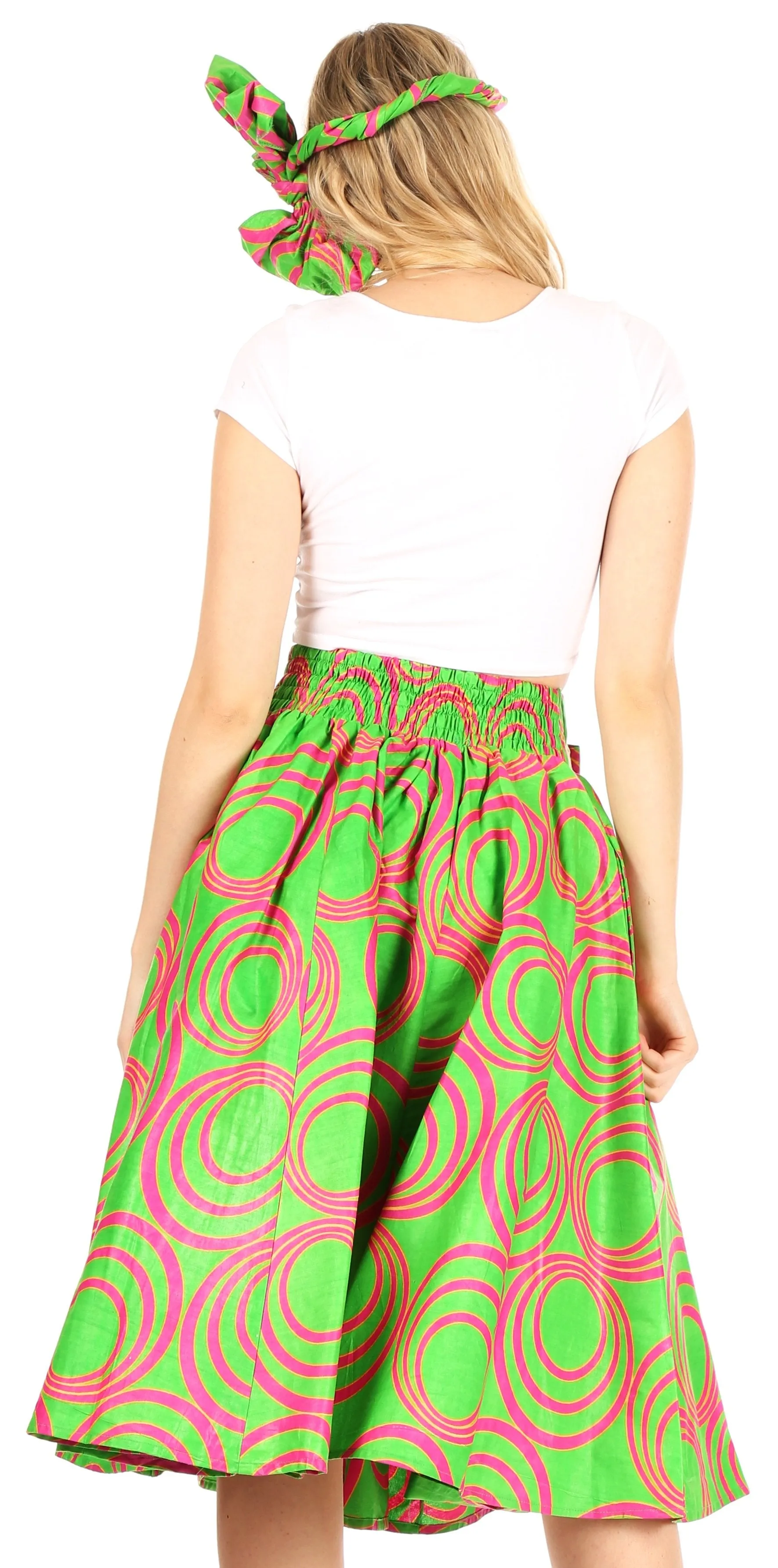 Sakkas African Dutch Ankara Wax Print Full Circle Skirt