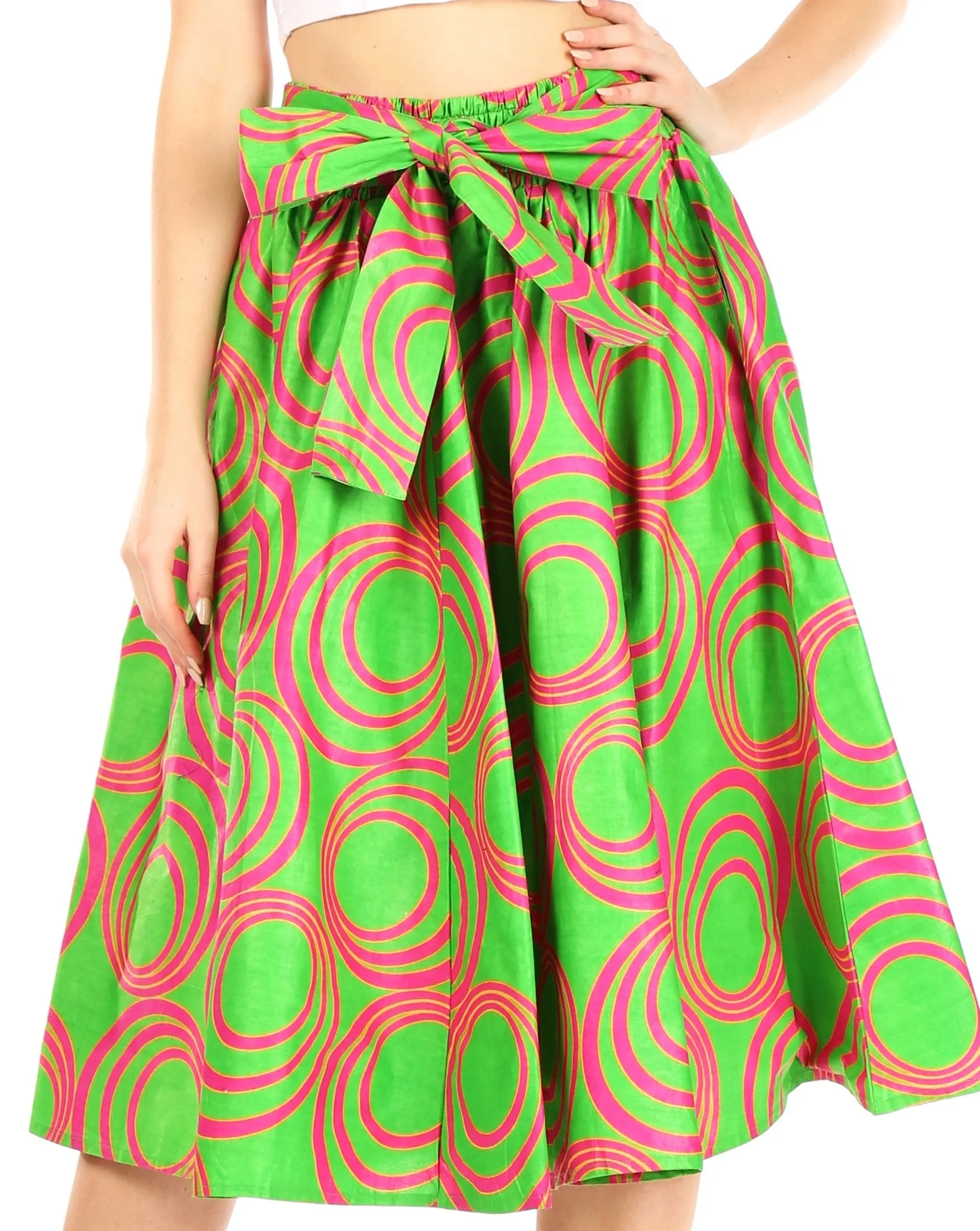 Sakkas African Dutch Ankara Wax Print Full Circle Skirt