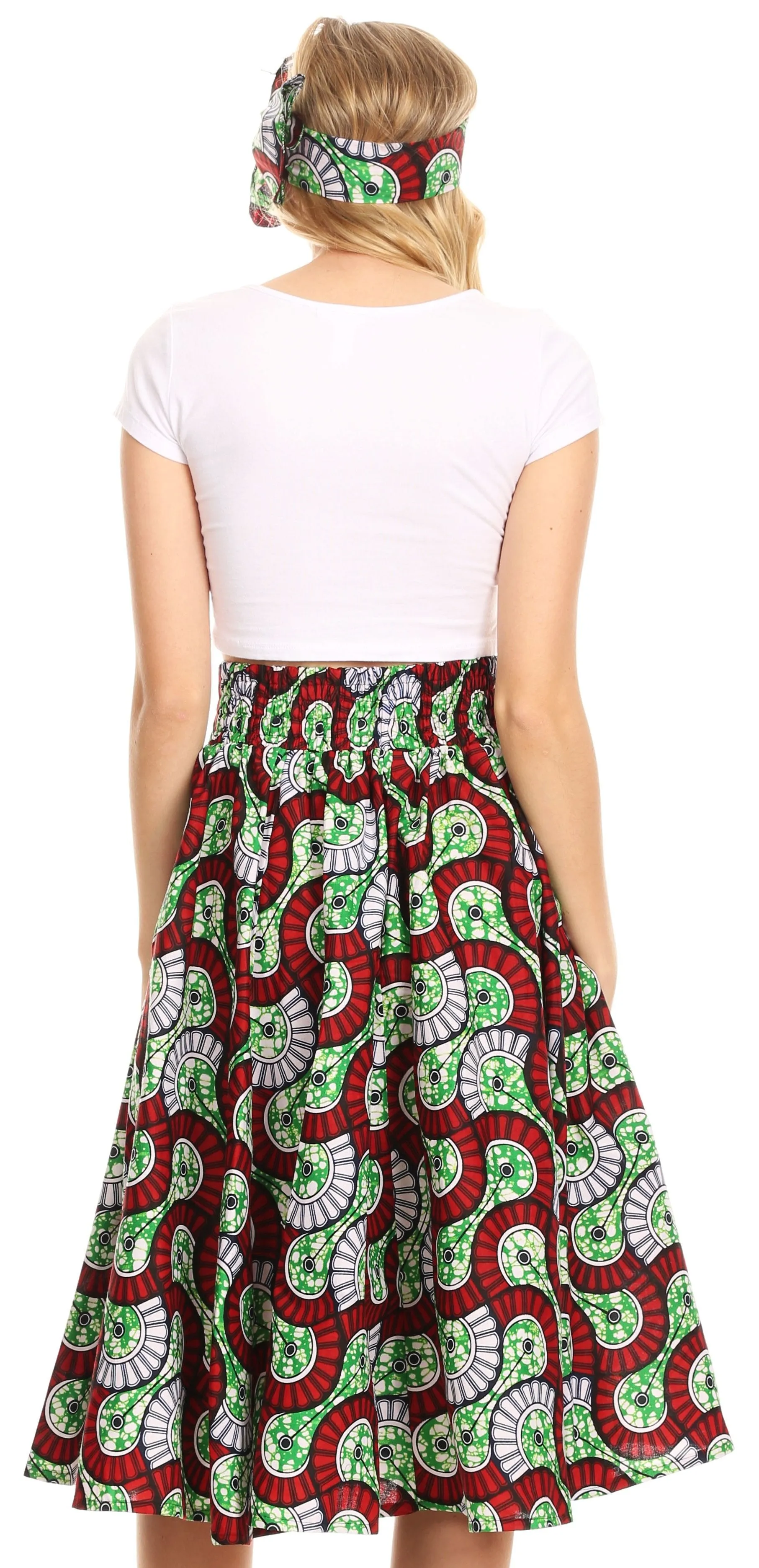 Sakkas African Dutch Ankara Wax Print Full Circle Skirt