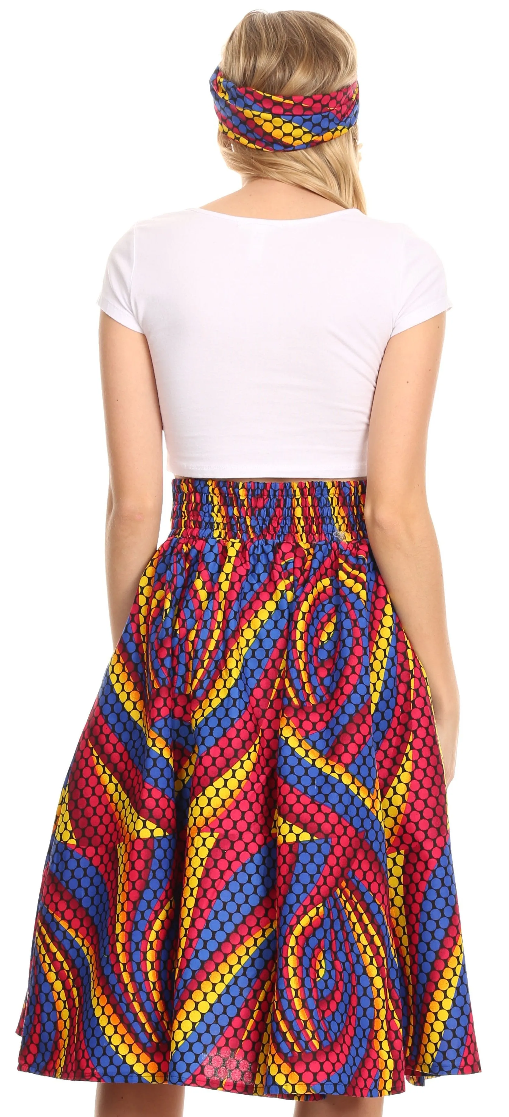 Sakkas African Dutch Ankara Wax Print Full Circle Skirt