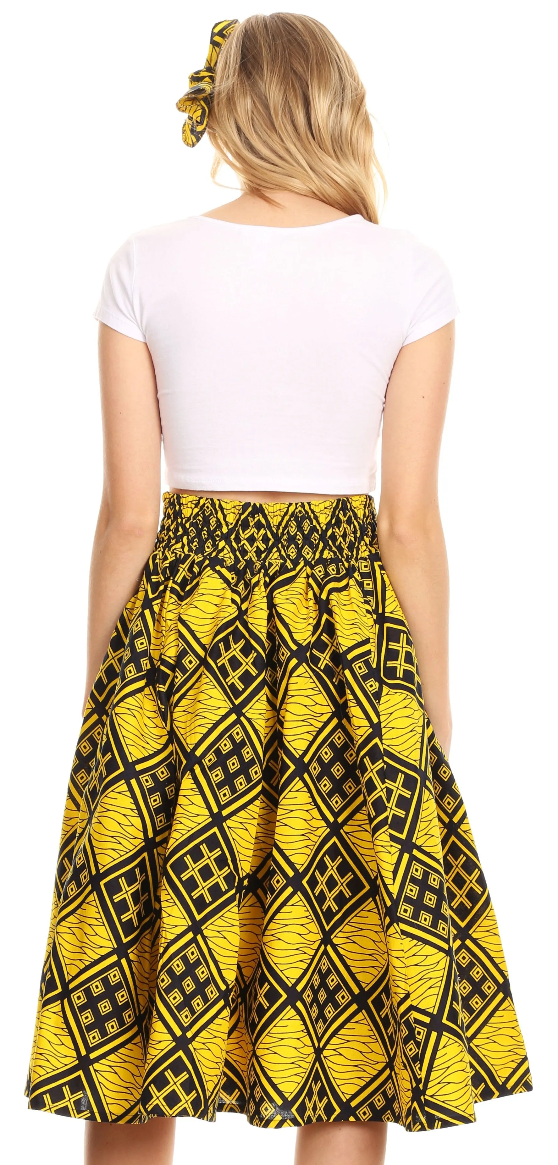 Sakkas African Dutch Ankara Wax Print Full Circle Skirt