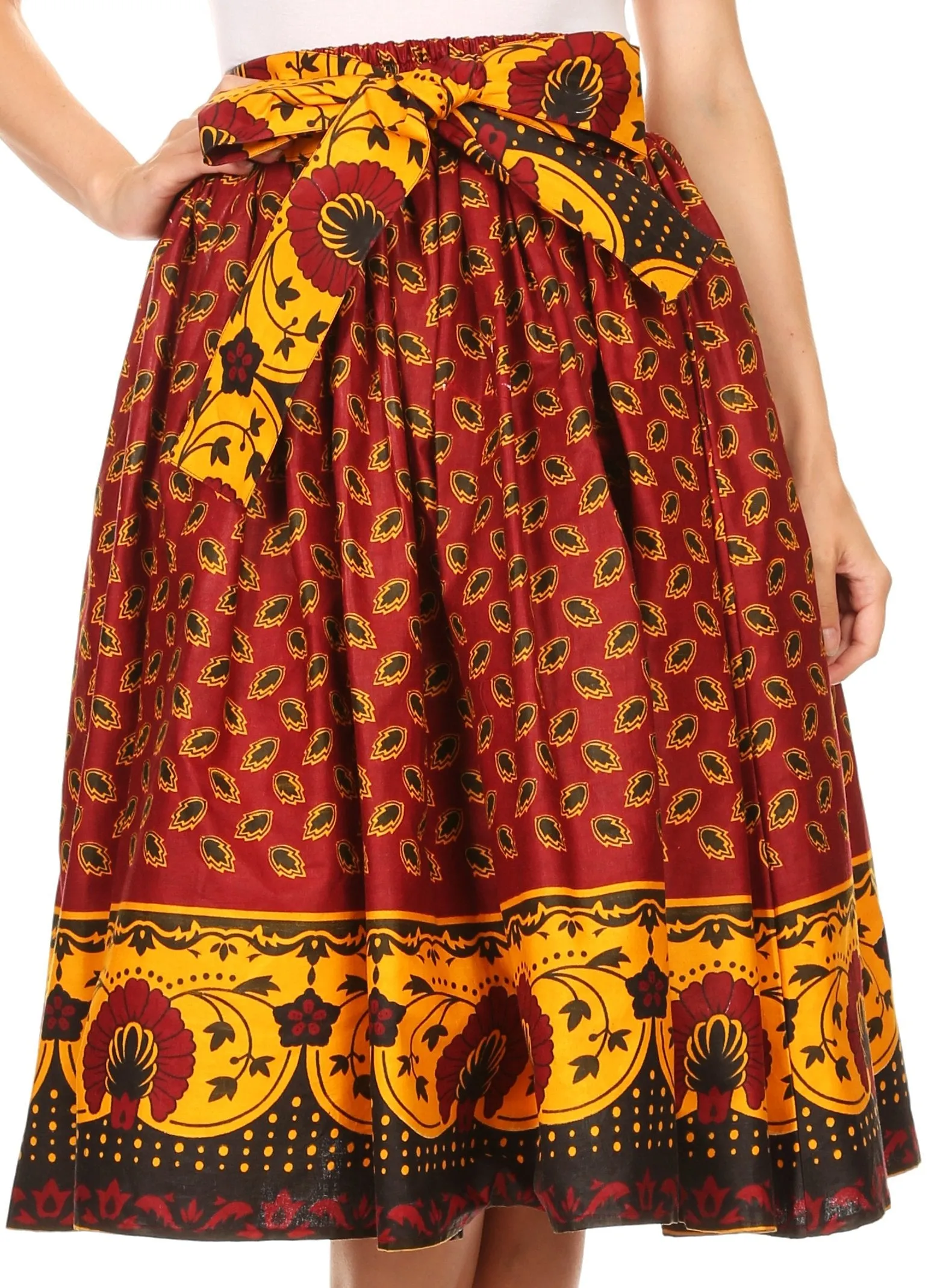 Sakkas African Dutch Ankara Wax Print Full Circle Skirt