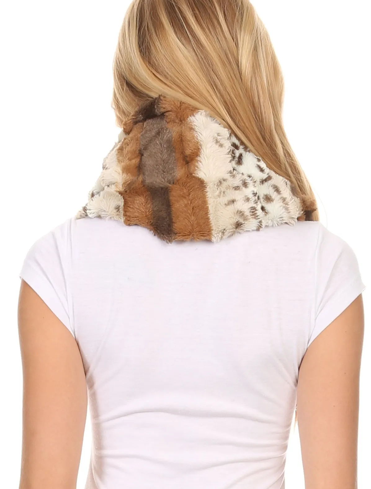 Sakkas Manula Long Wide Infinity Wrap Around Fuzzy Fur Fall Winter Classic Scarf